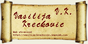 Vasilija Krečković vizit kartica